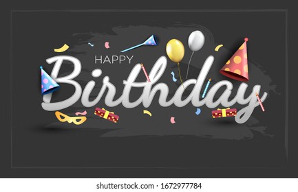 Happy Birthday typographic vector design for greeting cards, Birthday card, invitation card. Isolated birthday text, lettering composition. Vector Illustration eps.10