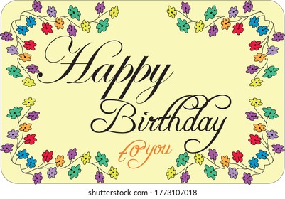 Happy Birthday typographic vector design for greeting cards, Birthday card, invitation card. Isolated birthday text, carvings,lettering composition. Vector Illustration eps.10