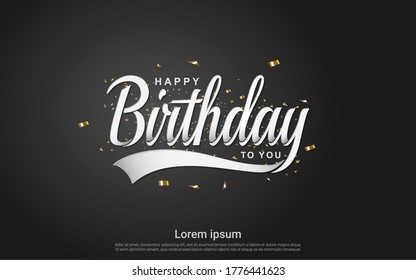 Feliz cumpleaños diseño vectorial tipográfico para tarjetas de felicitación, tarjeta de cumpleaños, tarjeta de invitación. Texto de cumpleaños aislado, composición de letras.
