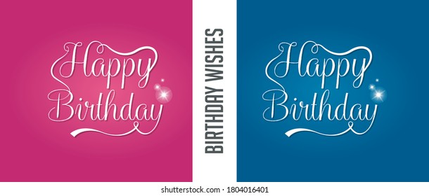 Happy Birthday typographic vector design for greeting cards, Birthday cards for girls and boys both , invitation card. Vector Illustration eps.10 version