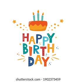 Alles Gute zum Geburtstag, typografische Vektordesign für Grußkarten, Geburtstagskarte, Einladungskarte. Einziger Geburtstagstext, Schriftzusammensetzung. Vektorgrafik