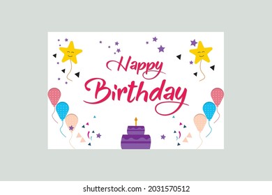 happy birthday typographic vector design for greeting cards