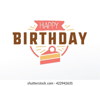 Happy Birthday typographic vector design for greeting cards, print and cloths. Isolated lettering composition.