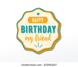 Happy Birthday typographic vector design for greeting cards, print and cloths. Isolated lettering composition.