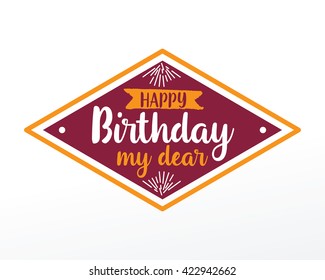 Happy Birthday typographic vector design for greeting cards, print and cloths. Isolated lettering composition.