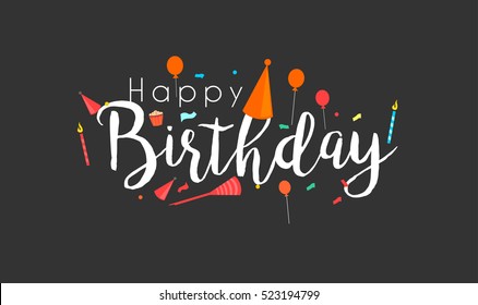 Happy Birthday typographic vector design for greeting cards, Birthday card, invitation card. Isolated birthday text, lettering composition. Vector Illustration eps.10