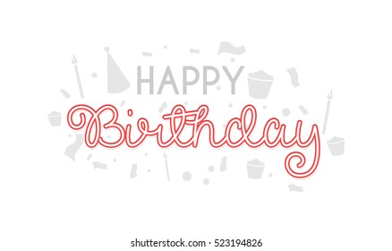 Happy Birthday typographic vector design for greeting cards, Birthday card, invitation card. Isolated birthday text, lettering composition. Vector Illustration eps.10