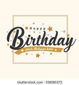 Feliz cumpleaños Diseño vectorial tipográfico para tarjeta de felicitación, tarjeta de cumpleaños, tarjeta de invitación, texto aislado, composición de letras. Pasos de ilustración de vectores.10