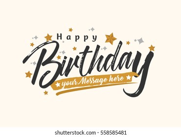 Happy Birthday Typographic vector design for greeting card, birthday card, invitation card, isolated text, lettering composition. Vector Illustration eps.10