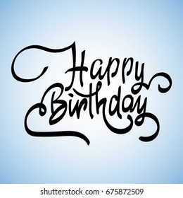 Happy Birthday typographic vector design for greeting cards, print and cloths. Vector illustration. Isolated birthday text, lettering composition.