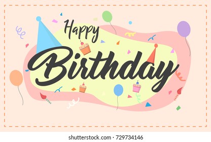 Happy Birthday typographic vector design with abstract background for greeting cards, Birthday card, invitation card. Isolated birthday text, lettering composition.