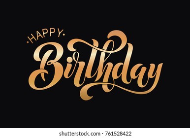 Happy Birthday Typographic vector design for greeting card, birthday card, invitation card, isolated text, lettering composition. Handwritten modern brush lettering.