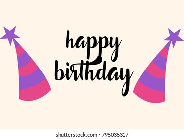 Happy Birthday typographic vector design for greeting cards, print and cloths. Isolated birthday text, lettering composition.