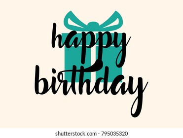 Happy Birthday typographic vector design for greeting cards, print and cloths. Isolated birthday text, lettering composition.