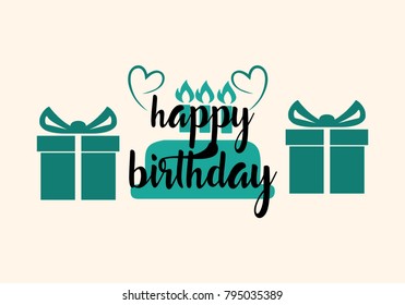 Happy Birthday typographic vector design for greeting cards, print and cloths. Isolated birthday text, lettering composition.