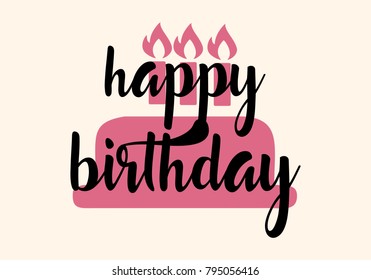 Happy Birthday typographic vector design for greeting cards, print and cloths. Isolated birthday text, lettering composition.