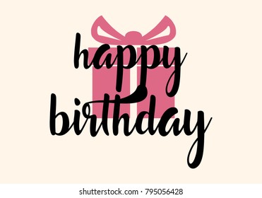 Happy Birthday typographic vector design for greeting cards, print and cloths. Isolated birthday text, lettering composition.