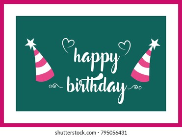 Happy Birthday typographic vector design for greeting cards, print and cloths. Isolated birthday text, lettering composition.