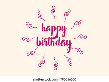 Happy Birthday typographic vector design for greeting cards, print and cloths. Isolated birthday text, lettering composition.