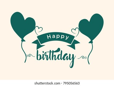 Happy Birthday typographic vector design for greeting cards, print and cloths. Isolated birthday text, lettering composition.