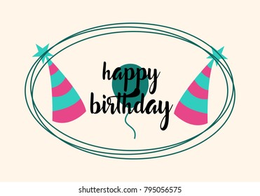 Happy Birthday typographic vector design for greeting cards, print and cloths. Isolated birthday text, lettering composition.