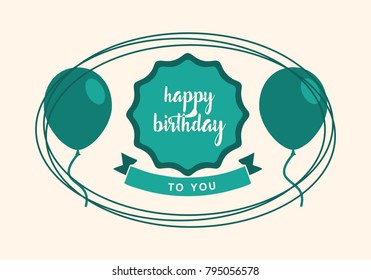 Happy Birthday typographic vector design for greeting cards, print and cloths. Isolated birthday text, lettering composition.