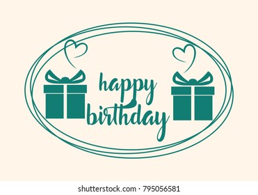 Happy Birthday typographic vector design for greeting cards, print and cloths. Isolated birthday text, lettering composition.
