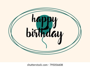 Happy Birthday typographic vector design for greeting cards, print and cloths. Isolated birthday text, lettering composition.