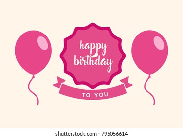 Happy Birthday typographic vector design for greeting cards, print and cloths. Isolated birthday text, lettering composition.