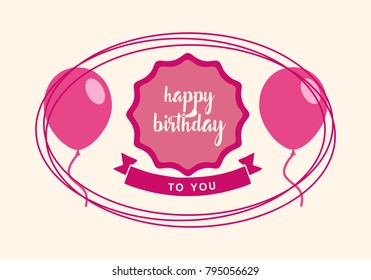 Happy Birthday typographic vector design for greeting cards, print and cloths. Isolated birthday text, lettering composition.