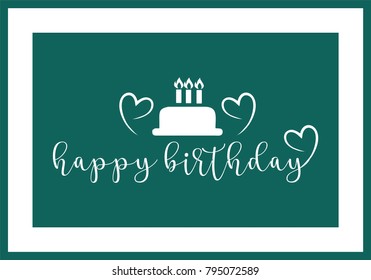Happy Birthday typographic vector design for greeting cards, print and cloths. Isolated birthday text, lettering composition.