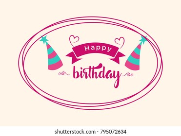 Happy Birthday typographic vector design for greeting cards, print and cloths. Isolated birthday text, lettering composition.