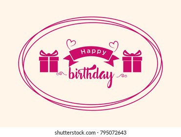 Happy Birthday typographic vector design for greeting cards, print and cloths. Isolated birthday text, lettering composition.
