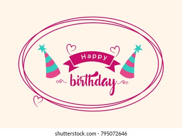 Happy Birthday typographic vector design for greeting cards, print and cloths. Isolated birthday text, lettering composition.