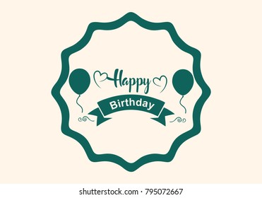 Happy Birthday typographic vector design for greeting cards, print and cloths. Isolated birthday text, lettering composition.