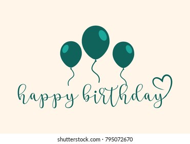Happy Birthday typographic vector design for greeting cards, print and cloths. Isolated birthday text, lettering composition.