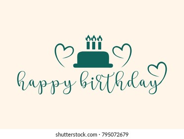 Happy Birthday typographic vector design for greeting cards, print and cloths. Isolated birthday text, lettering composition.