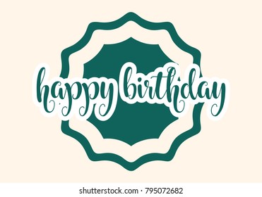 Happy Birthday typographic vector design for greeting cards, print and cloths. Isolated birthday text, lettering composition.