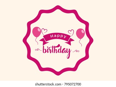 Happy Birthday typographic vector design for greeting cards, print and cloths. Isolated birthday text, lettering composition.