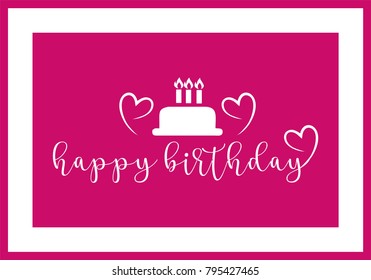 Happy Birthday typographic vector design for greeting cards, print and cloths. Isolated birthday text, lettering composition.