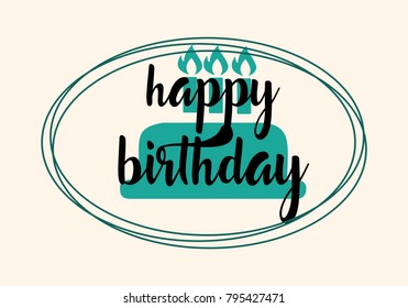 Happy Birthday typographic vector design for greeting cards, print and cloths. Isolated birthday text, lettering composition.