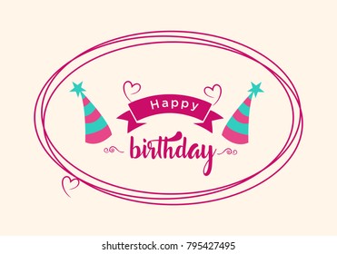 Happy Birthday typographic vector design for greeting cards, print and cloths. Isolated birthday text, lettering composition.