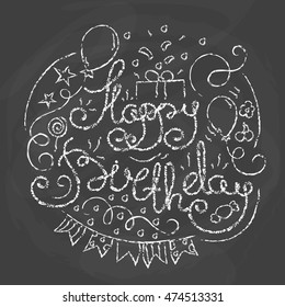 Happy Birthday Typographics Design.