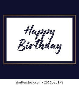 happy birthday typography black color vector design with birthday party element isolated on white background can be use for background, poster and template