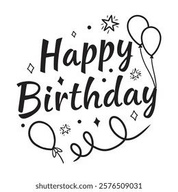 Happy birthday typography, birthday celebrate