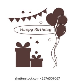 Happy birthday typography, birthday celebrate