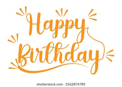 Happy birthday typography with confetti vector illustration design background 