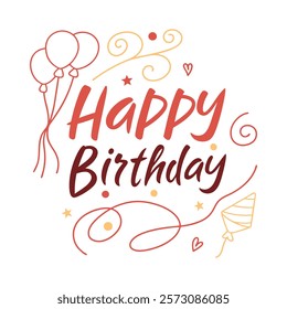 happy birthday typography, happy birthday design