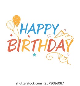 happy birthday typography, happy birthday design