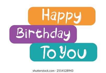 Happy Birthday typography design for greeting card and template design.